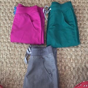 Lot of 3 Figs Jogger Scrub Bottoms